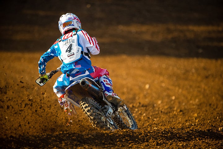 Cooper Webb got Team USA off to a competitive start with a fourth-place finish in Race 1. PHOTO BY JEFF KARDAS.