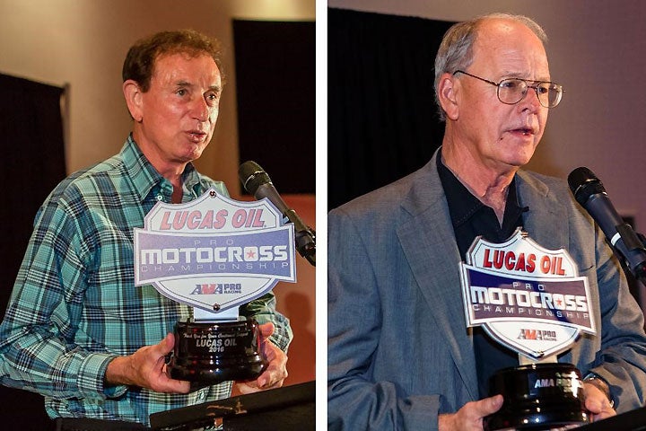 Series sponsor Forrest Lucas and AMA's Jim France were recognized for the contributions to the series at the event.