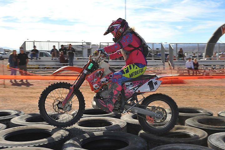 Krista Conway skimmed the tires like a pro en route to the winning Women A class, though she had a back-and-forth battle with Sharon Mowell, who settled for second on the day and in final class points. PHOTO BY MARK KARIYA.