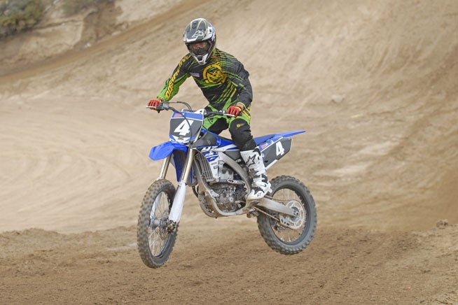 The YZ250F's aluminum bilateral beam chassis feels light and nimble in the air.
