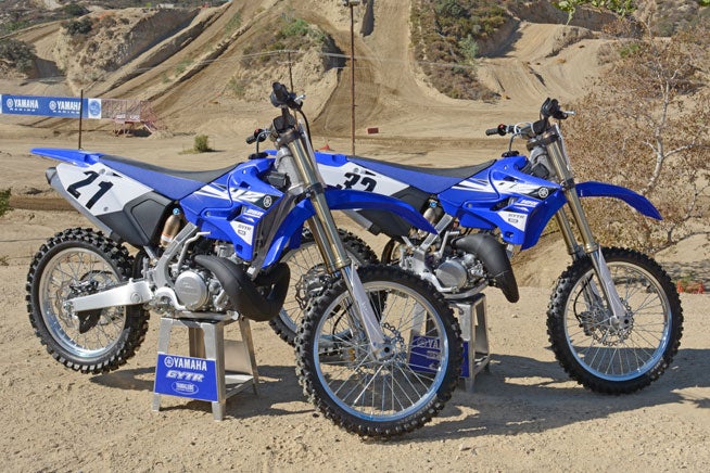 The 2015 YZ two-strokes have received a major restyling to give them a more modern appearance. Save for the fuel tanks, the bodywork is all new. So are the graphics.