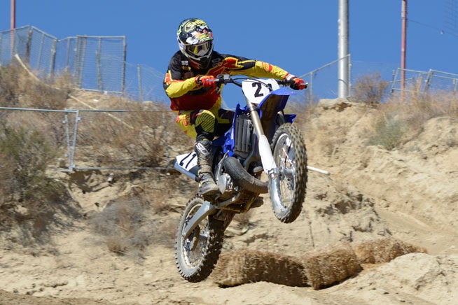 The YZ250's backbone-style aluminum chassis is stable at all speeds and extremely neutral in the air. 