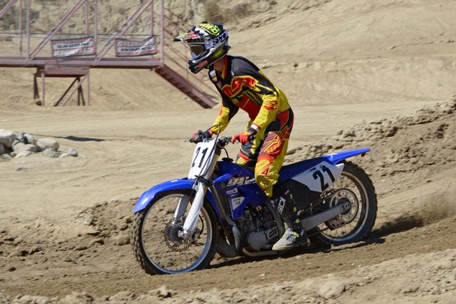 While Bell got along reasonably well with the stock suspension on both the YZ125 and the YZ250 (shown here), the fork and shock valving in both machines was a little soft for his tastes.
