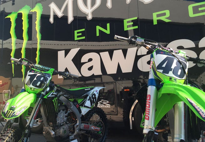 The AMA 450cc supercross and motocross championship battle will be waged by Davi Milsaps (#18 bike shown at left), and Will Hahn (#48 bike shown at right). 