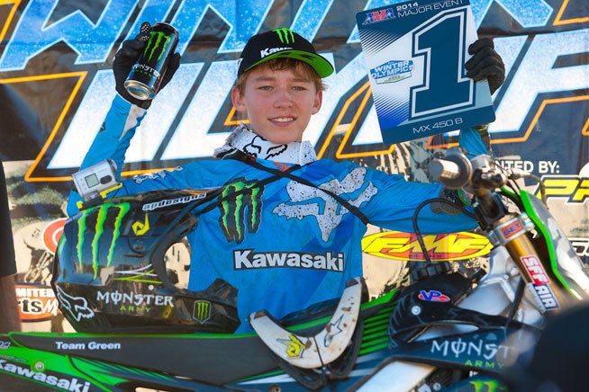 Austin Forkner claimed three titles for Monster Energy Kawasaki Team Green at the Thor Winter Olympics in Florida.