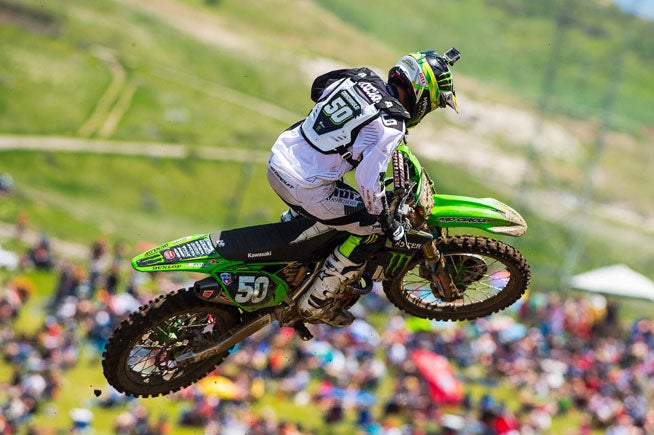 Adam Cianciarulo put on a strong second-moto charge to finish on the podium in third overall.