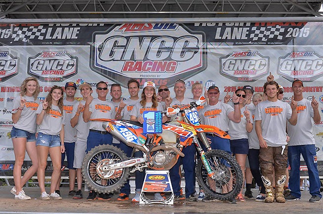 Factory FMF/KTM's Kacy Martinez captured her eighth WXC win and clinched the class championship four rounds early. 