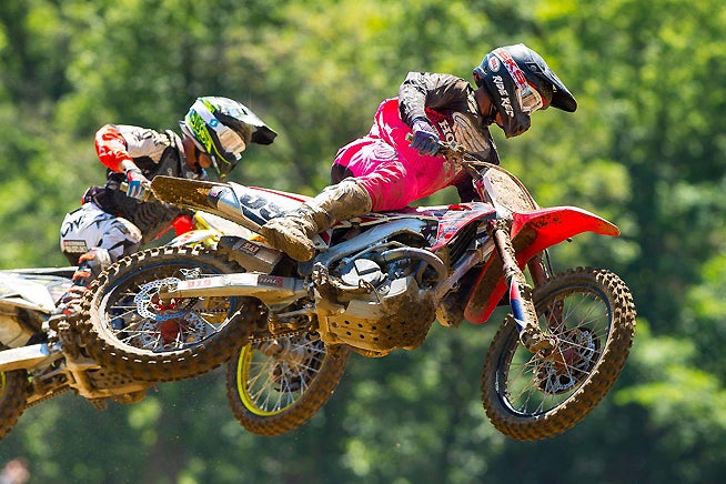 Team Honda HRC's Fredrik Noren continues to impress in his fill-in role on the team. Noren finished a career-best fifth in one moto and matched his career-best seventh overall result at the La Crescent Wine & Spirit Spring Creek National in Minnesota, July 18. PHOTO BY RICH SHEPHERD.