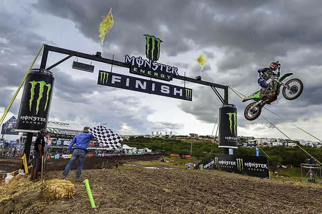 Thomas Covington became the first American in 7 years to win an MX2 Grand Prix, Sunday. The Monster Energy Kawasaki rider went 4-1 to earn the overall win at the MXGP of Leon. PHOTO SOURCE: MXGP.COM