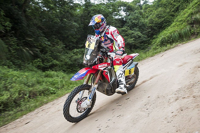 Joan Barreda took advantage of a fast stage that required little navigation to vault himself back to the head of the Dakar Rally with a win in Stage 3 today. PHOTO COURTESY OF RED BULL CONTENT POOL.