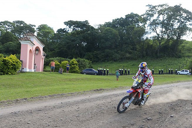 Joan Barreda was once again the fastest rider in the field, but speeding violations robbed him of what would have been his second stage win of the rally. PHOTO COURTESY OF TEAM HRC.