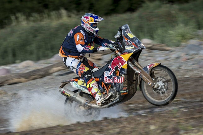 Toby Price became the first man to win two stages in the 2016 Dakar Rally when he posted the fastest time in the second half of the marathon stage, Stage 5, which took the racers into Bolivia for the first time in the event. PHOTO COURTESY OF RED BULL CONTENT POOL.