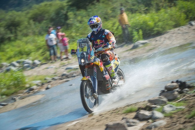 Toby Price appears to be on his way to a certain Dakar Rally overall win tomorrow. Price finished second in today's stage, and he is on the verge of becoming the first Australian ever to claim a Dakar win in any category. PHOTO COURTESY OF RED BULL CONTENT POOL.