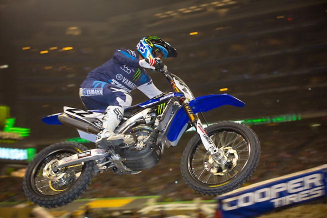 Chad Reed rode a strong race at the Detroit Supercross and finished fourth. PHOTO BY RICH SHEPHERD.