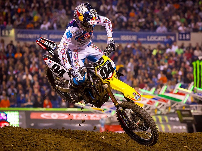 Ken Roczen was one of three RCH Soaring Eagle/Jimmy John's Suzuki Factory Racing riders to take part in the Indy Supercross last weekend. Roczen, Jake Weimer and Broc Tickle all took part in th race, with Roczen posting a second-place finish in the main event. PHOTOS BY RICH SHEPHERD.
