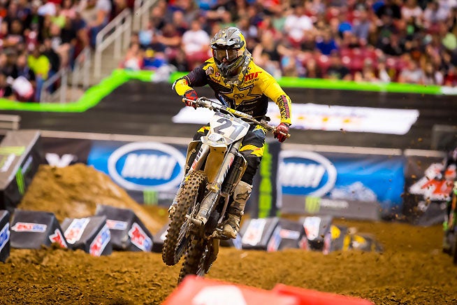 Jason Anderson finished on the podium in St. Louis again this week, but the Rockstar Energy Husqvarna rider is hungry for another win. PHOTO BY RICH SHEPHERD.