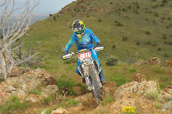 After a heated battle with Hare & Hound rival Ricky Brabec, Argubright made a late-race pass to land the 2016 Sage Riders National Hare & Hound in Utah. PHOTO BY MARK KARIYA.