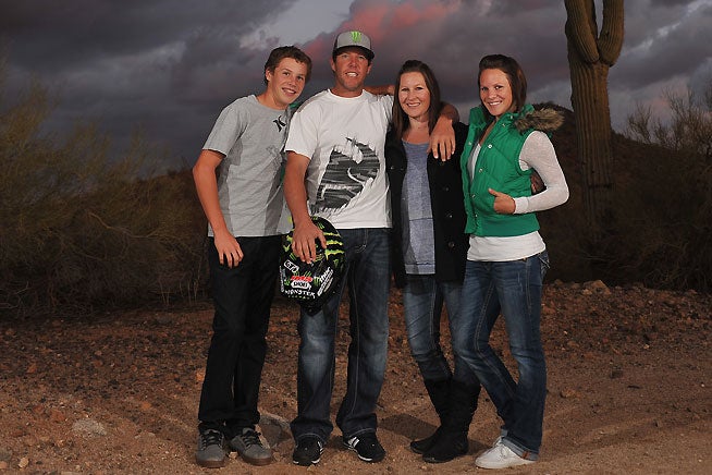 Destry Abbott (second from left) and family.