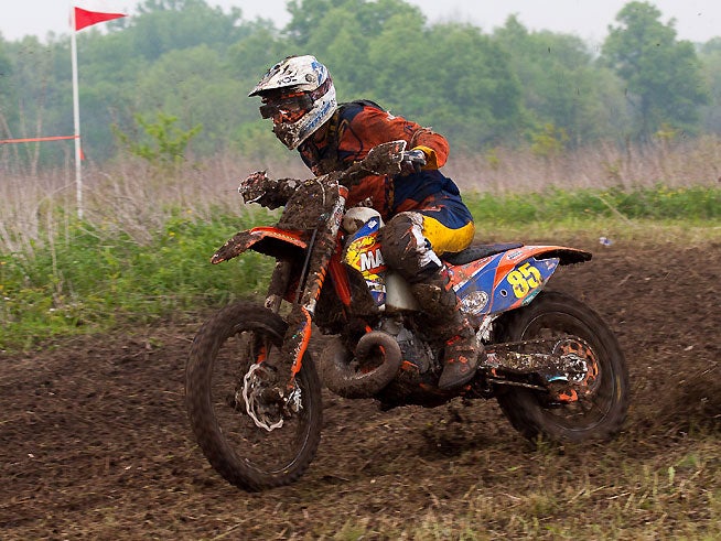 Drew Higgins didn't quite have the pace of teammate Witkowski at the Ol' Sarge XC, but the RPM Racing KTM rider finished a solid second overall. PHOTO BY JOHN GASSO.