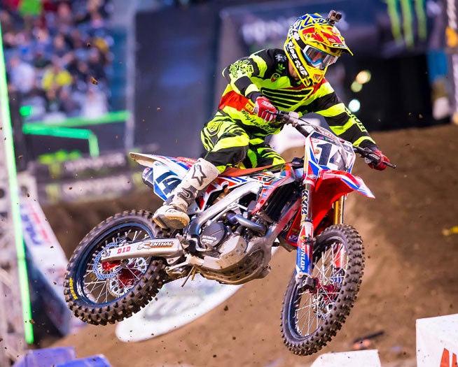 Cole Seely had a good night on his Team Honda HRC ride, finishing third.