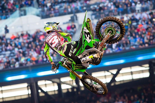Eli Tomac finished second for the second weekend in a row. The Monster Energy Kawasaki rider looked strong in the late going and appears to be getting his KX450F program dialed-in. PHOTO BY RICH SHEPHERD.