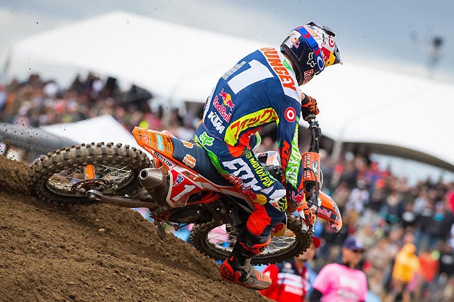 Reigning Lucas Oil 450cc Pro Motocross Champion Ryan Dungey went 2-2 at Hangtown, finishing second overall. PHOTO BY RICH SHEPHERD.