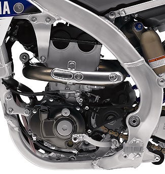 Lots going on here: Yamaha's 2017 YZ250F engine receives an all-new cylinder head, a new connecting rod, new camshaft profiles a new ECU, revised clutch and transmission internals and a new shifter. The chassis also gets thicker spars at the swingarm pivot, steel lower engine mounts and 5mm lower footpegs.