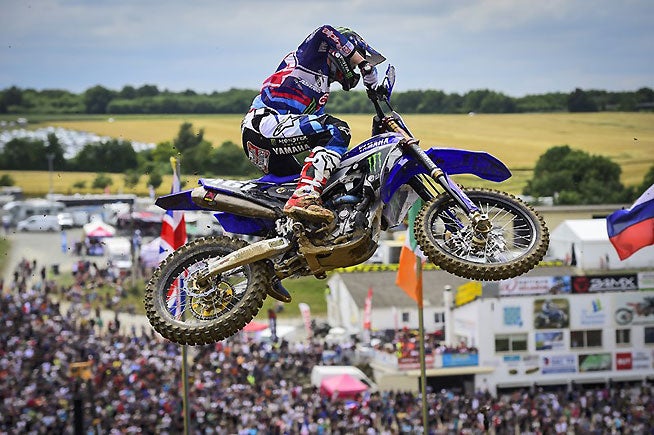 Monster Energy Yamaha's Romain Febvre stormed to his third overall win of the season at the MXGP of France. Febvre thrilled his countrymen, pulling out the overall win with a clutch victory in the second moto. PHOTO COURTESY OF YAMAHA MOTOR EUROPE.