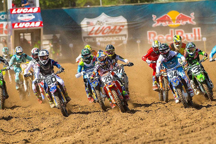 Marvin Musquin (25) pulled the holeshot in Moto 2 and wound up finishing second in the moto and a career best (450cc) second overall. PHOTO BY RICH SHEPHERD.