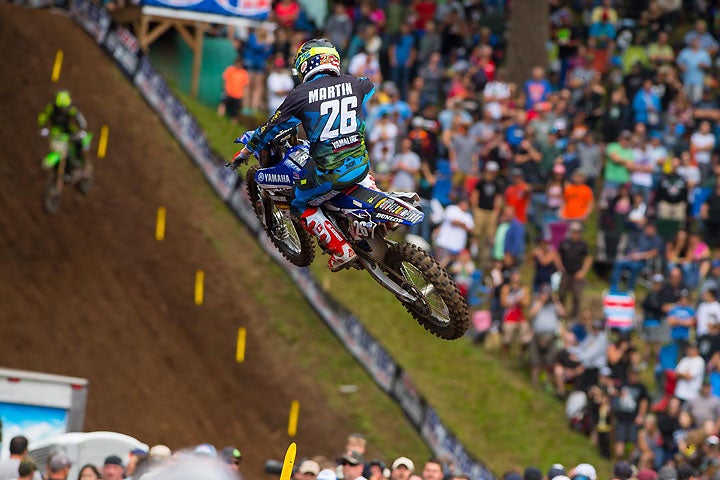 Alex Martin powered to his first career moto win and his second career overall win at the Washougal National MX in Washington, on July 23. PHOTO BY RICH SHEPHERD.