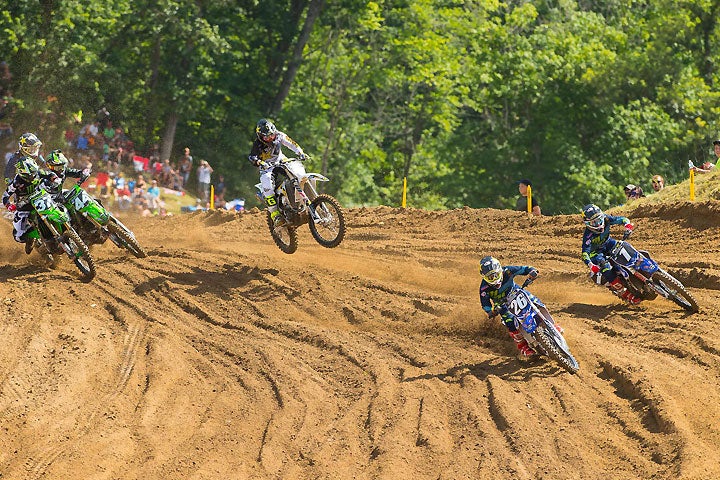 Both Martin brothers, Alex (26) and Jeremy (1), were flying at Millville. Alex led both motos, only to crash in both. He still netted third overall to uphold family pride. PHOTO BY RICH SHEPHERD.