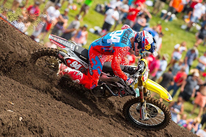 Ken Roczen laid waste to the 450cc class for the fifth time in six rounds at the RedBud Lucas Oil 450cc Pro Motocross National in Michigan, Saturday. Roczen went 1-1 for his 11th moto win and his 11th career 450cc National win. PHOTO BY RICH SHEPHERD.