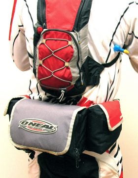 The author prefers his trusty O'Neal TMX fanny pack. Although the TMX has been discontinued, several other companies, such as Ogio, Leatt and Acerbis, offer excellent packs.