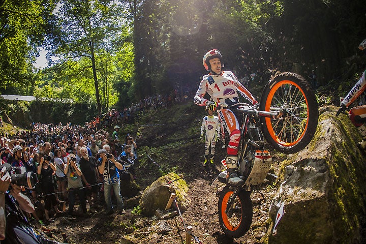 Toni Bou once again had to overcome a sore shoulder, but he landed his eighth FIM Trial World Championship win at the Belgian GP in Comblain-au-Pont, Belgium. PHOTOS COURTESY OF TEAM HRC.
