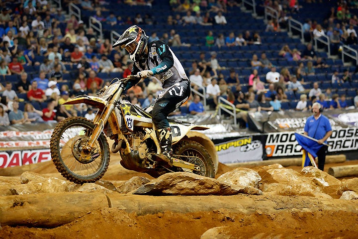 Colton Haaker scored the win in the AMA EnduroCross Series opener at Infinite Energy Arena in Duluth, Georgia, August 27. PHOTOS COURTESY OF HUSQVARNA MOTORCYCLES GmbH.