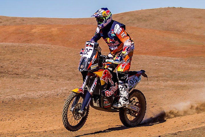 Toby Price is one bad man on a rally machine. The reigning Dakar Champion proved it by staying out of trouble and winning Stage 2 of the 2016 Atacama Rally in Chile today. Price is now nipping at the heels of leader Pablo Quintanilla. PHOTO BY M. PINOCHET/KTM IMAGES.