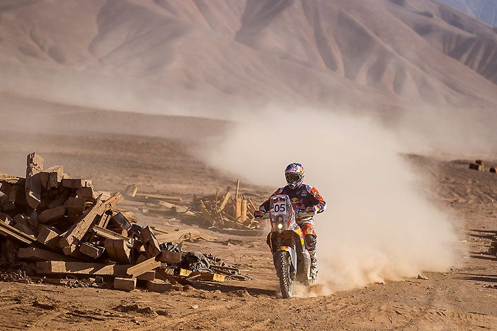 Reigning Dakar Rally Champion Toby Price of Australia finished second in Stage 1 of the 2016 Atacama Rally. Price is 1 minute and 13 seconds out of the lead. PHOTO BY M. PINOCHET/KTM IMAGES.