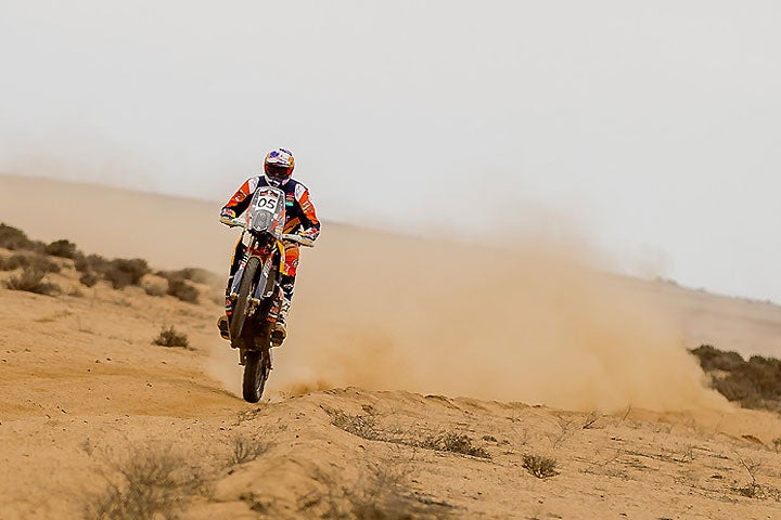 Red Bull KTM's Toby Price finished second in Stage 4 of the 2016 Atacama Rally and heads into the final day with a slim, 26-second overall lead. PHOTO BY M. PINOCHET/KTM IMAGES.