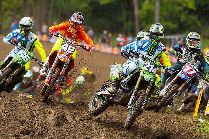 Rookie 250cc rider Austin Forkner bagged to holeshots and went 1-3 for his first career AMA National 250cc overall win. PHOTO BY RICH SHEPHERD.