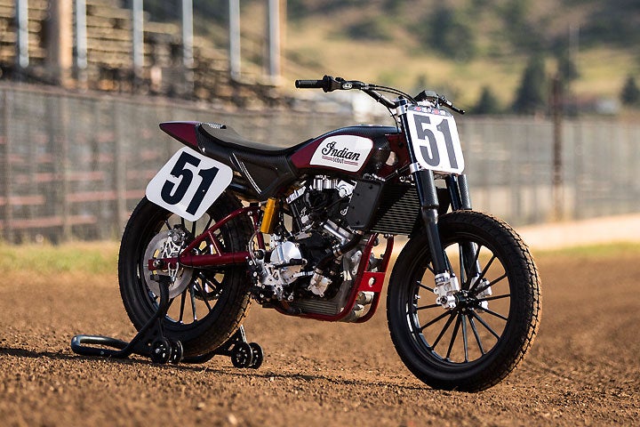 Indian has pulled the wraps off the factory Indian Scout FTR750 flat-tracker. Indian hopes the new machine will land the company its first AMA National flat track title since 1953. PHOTOS COURTESY OF INDIAN MOTORCYCLE.