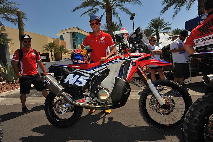 When Joan Barreda rolled his works CRF450 Rally through tech in Las Vegas, he’d never raced BITD or in America. Despite the obvious differences between American desert racing and international rallies, a fast rider is a fast rider and Barreda became only the second man to solo to the overall bike win at Vegas to Reno, the first being Quinn Cody in 2010. PHOTO BY MARK KARIYA.