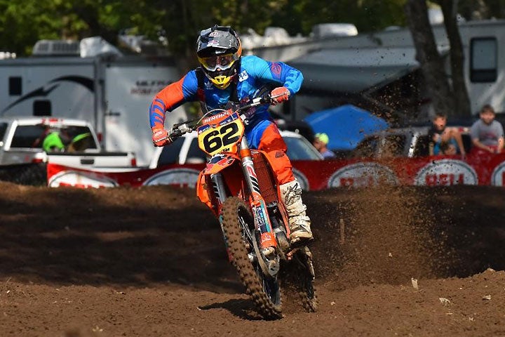 Mitchell Falk won the swept to the 250 B Limited National Championship at the 35th Annual Rocky Mountain ATV-MC Amateur National Motocross Championship during the final day of racing at Loretta Lynn Ranch in Hurricane Mills, Tennessee. PHOTO BY KEN HILL/MX SPORTS.