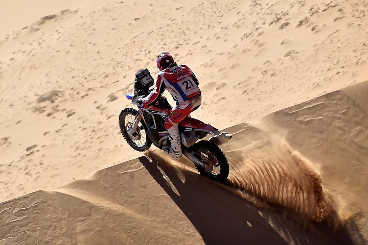 Ricky Brabec continues to sort his navigational skills, and a miscue Thursday cost him some time. Brabec finished eighth in Stage 3 and his now sixth overall. PHOTO COURTESY OF TEAM HRC.
