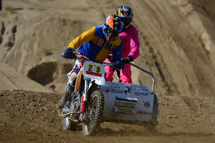 The team of Roy Watson and J.D. Nelson represents the elder statesmen of the Southern California sidecarcross contingent. Watson is 79 years young.