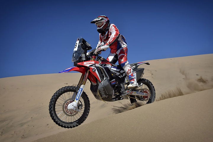Kevin Benavides was the top-finishing Team HRC star after overtaking teammate Paulo Goncalves for third overall on the last day of the Atacama Rally. PHOTO COURTESY OF TEAM HRC.
