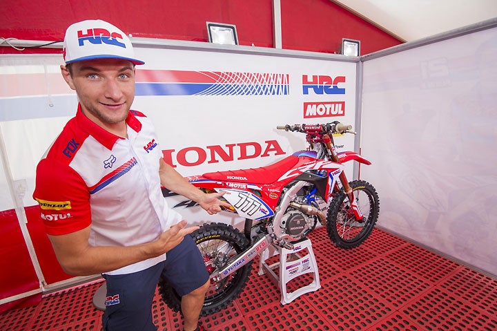 Evgeny Bobryshev will debut the 2017 Honda CRF450RW at the MXGP of the Americas in Charlotte, North Carolina,  September 3-4. The works machine is based on the 2017 Honda CRF450R. PHOTO COURTESY OF TEAM HRC.