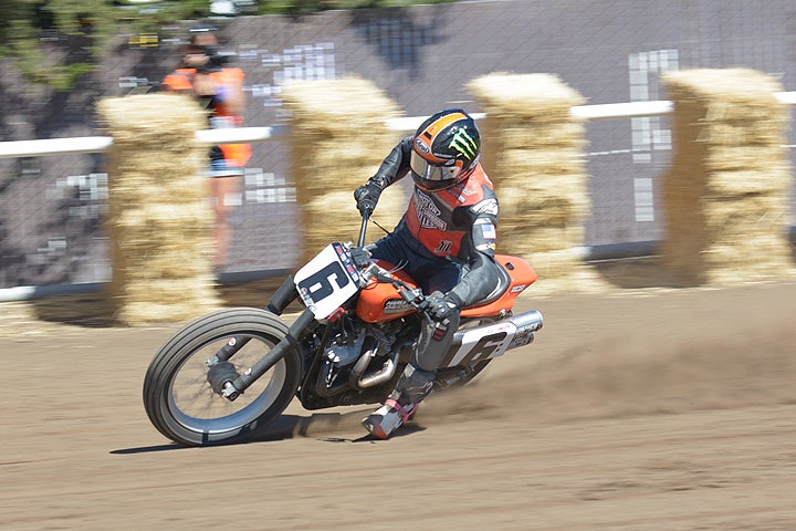 Brad Baker won the season finale Ramspur Winery Santa Rosa Mile. The factory Harley rider has been named as one of three new factory riders for rival brand Indian in 2017. PHOTO BY SCOTT ROUSSEAU.