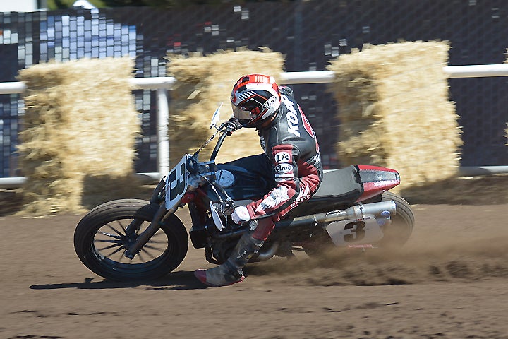 Joe Kopp became the first rider to race a factory Indian since 1953. Kopp put the new Indian FTR750 on the pole for the main event and finished the race in seventh place. PHOTO BY SCOTT ROUSSEAU.