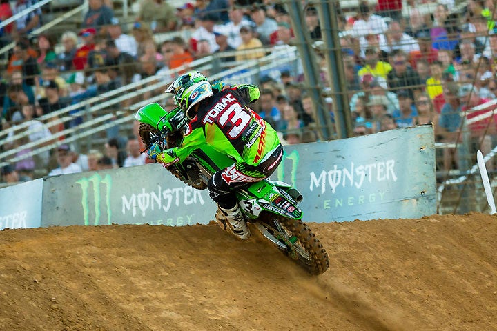 Eli Tomac ripped to a pair of GP moto wins to earns his first career FIM MXGP overall victory at the Monster Energy MXGP of Americas in Charlotte, North Carolina. PHOTO BY JEFF KARDAS.