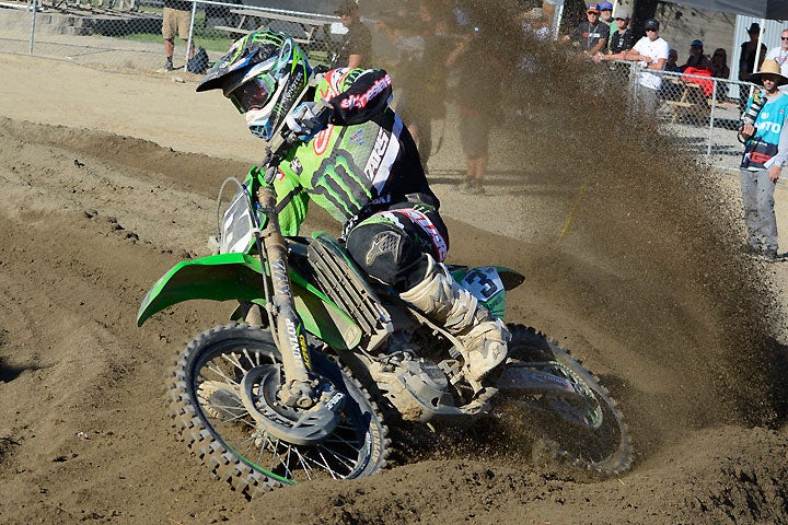 Monster Energy Kawasaki's Eli Tomac swept both MXGP motos for the second weekend in a row, bringing home the overall win at the MXGP of USA at Glen Helen Raceway. PHOTO BY SCOTT ROUSSEAU.